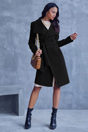 Cicy Bell Womens Black Pea Coat