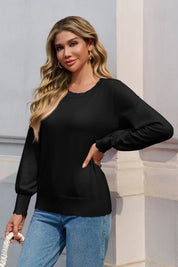 Cicy Bell Womens Black Pullover Tops