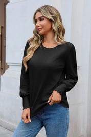 Cicy Bell Womens Black Pullover Tops