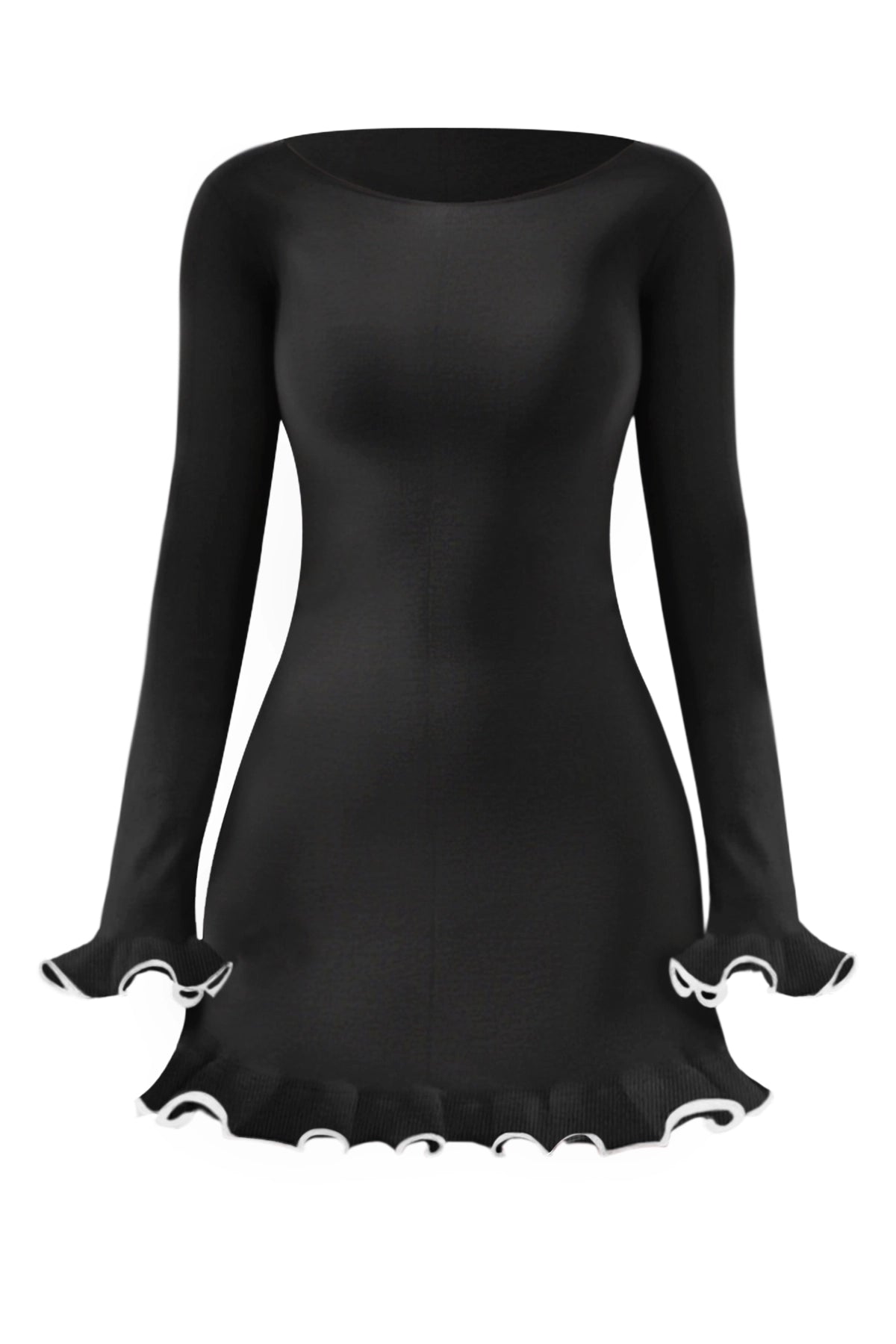 Cicy Bell Womens Black Ruffle Mini Dress