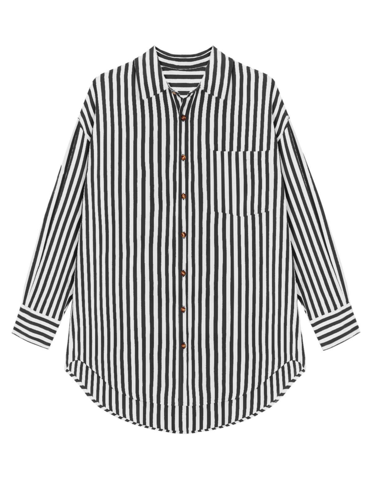 Cicy Bell Womens Black Striped Shirts