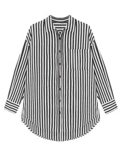Cicy Bell Womens Black Striped Shirts