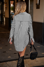 Cicy Bell Womens Black Striped Shirts