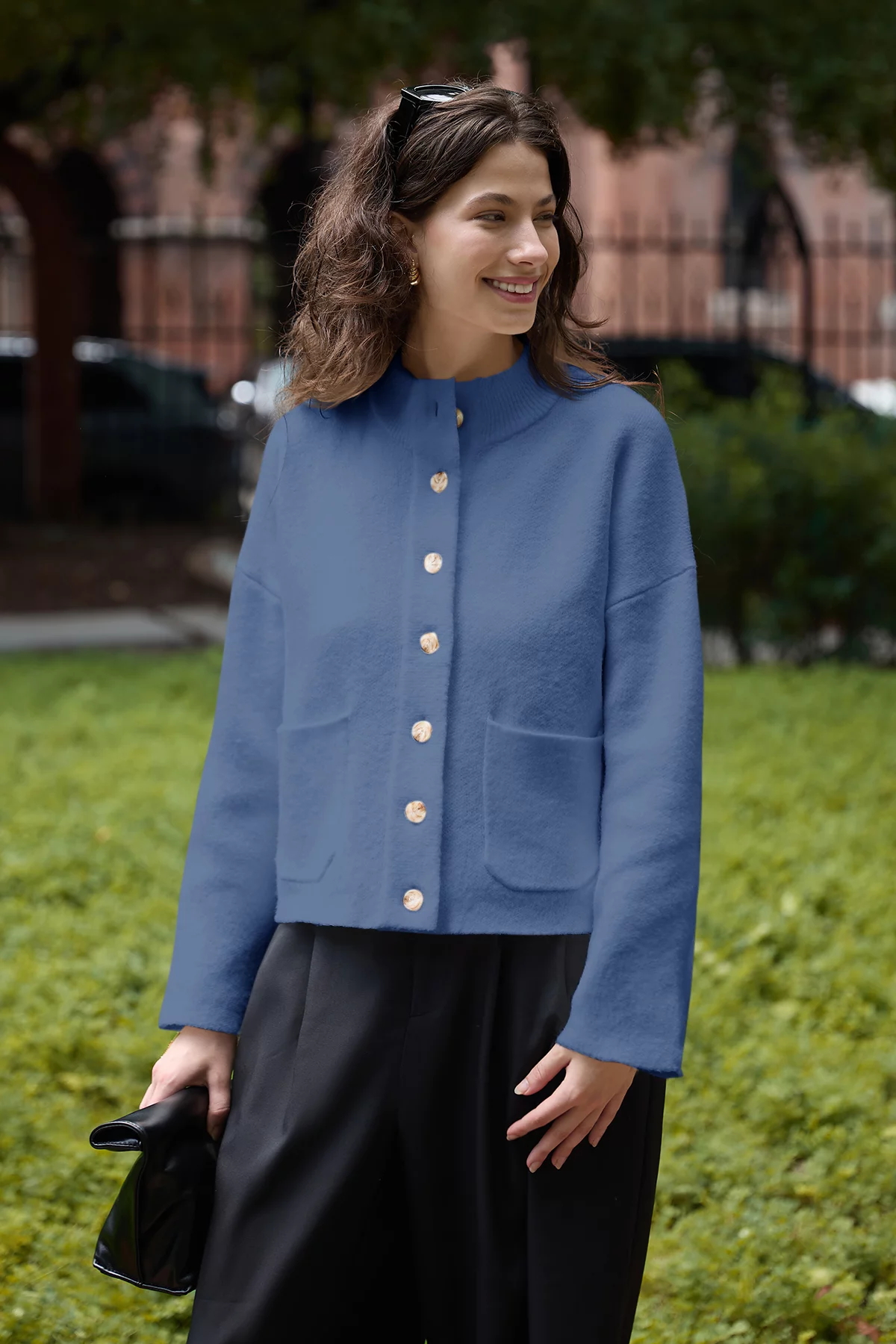 Cicy Bell Womens Blue Cardigans