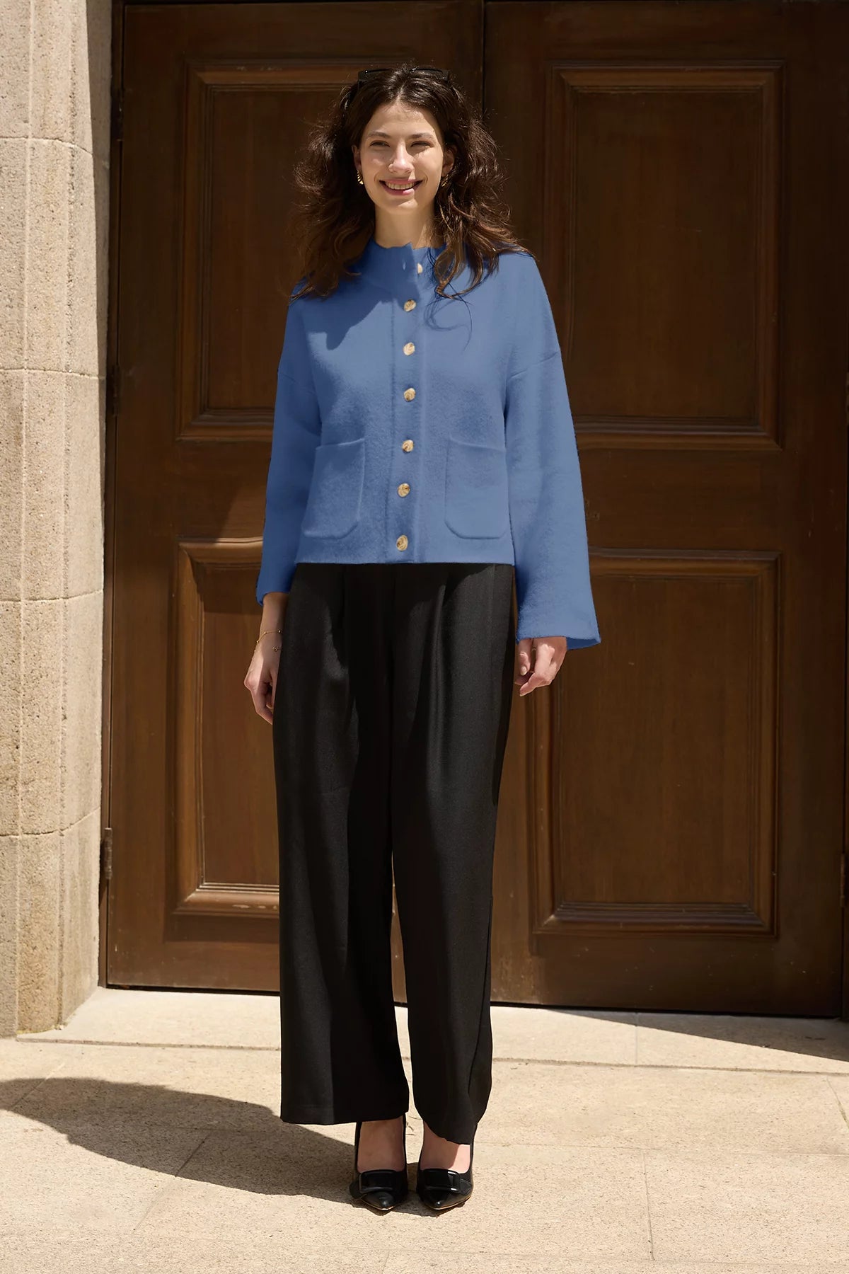 Cicy Bell Womens Blue Cardigans