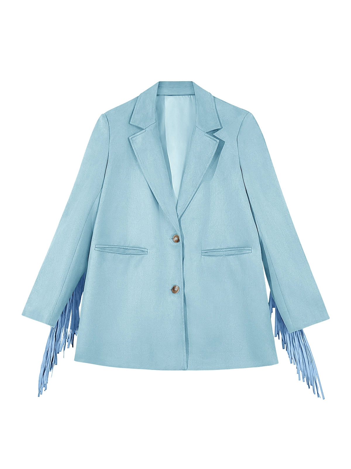 Cicy Bell Womens Blue Fringe Jacket