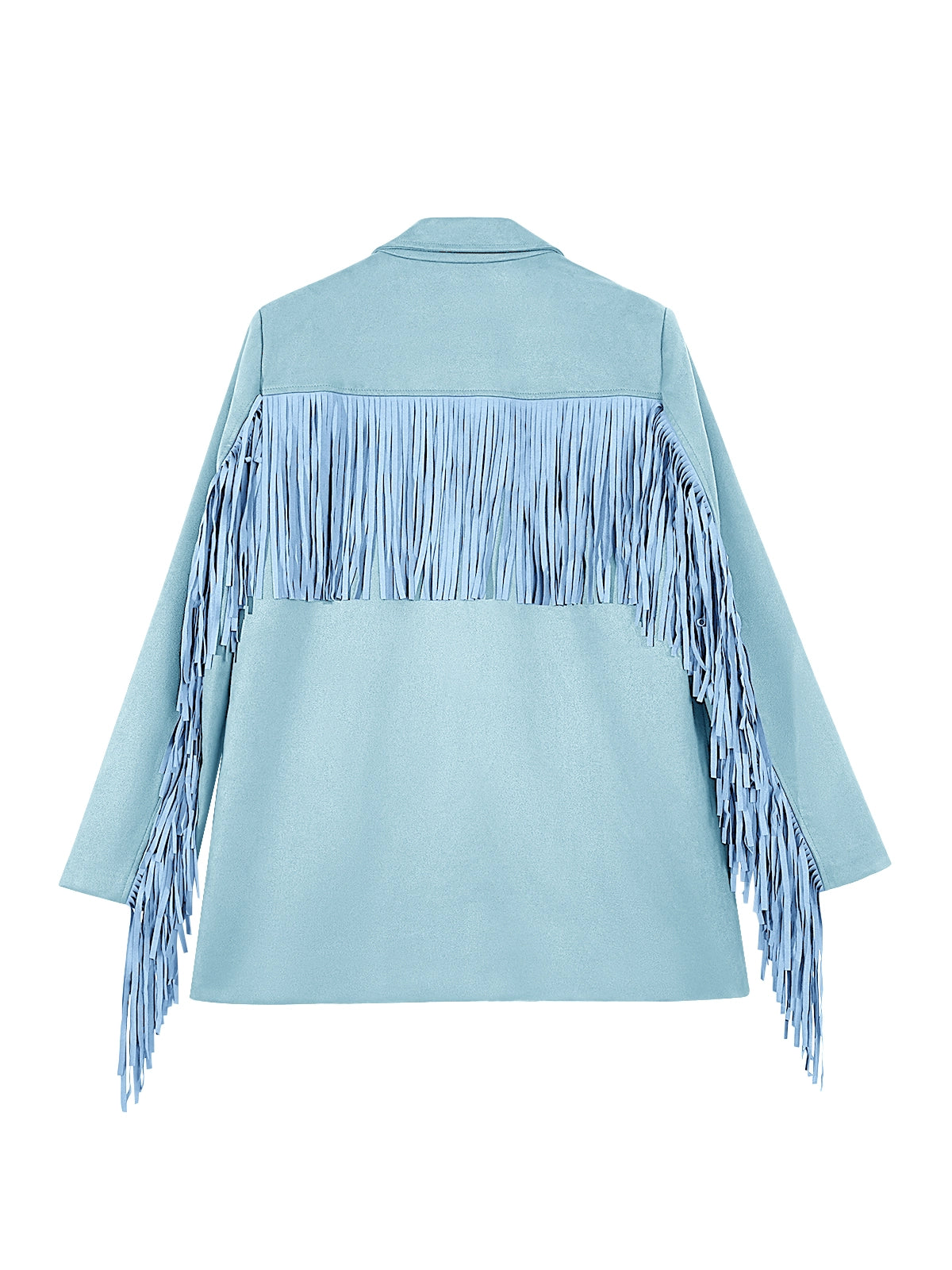 Cicy Bell Womens Blue Fringe Jacket