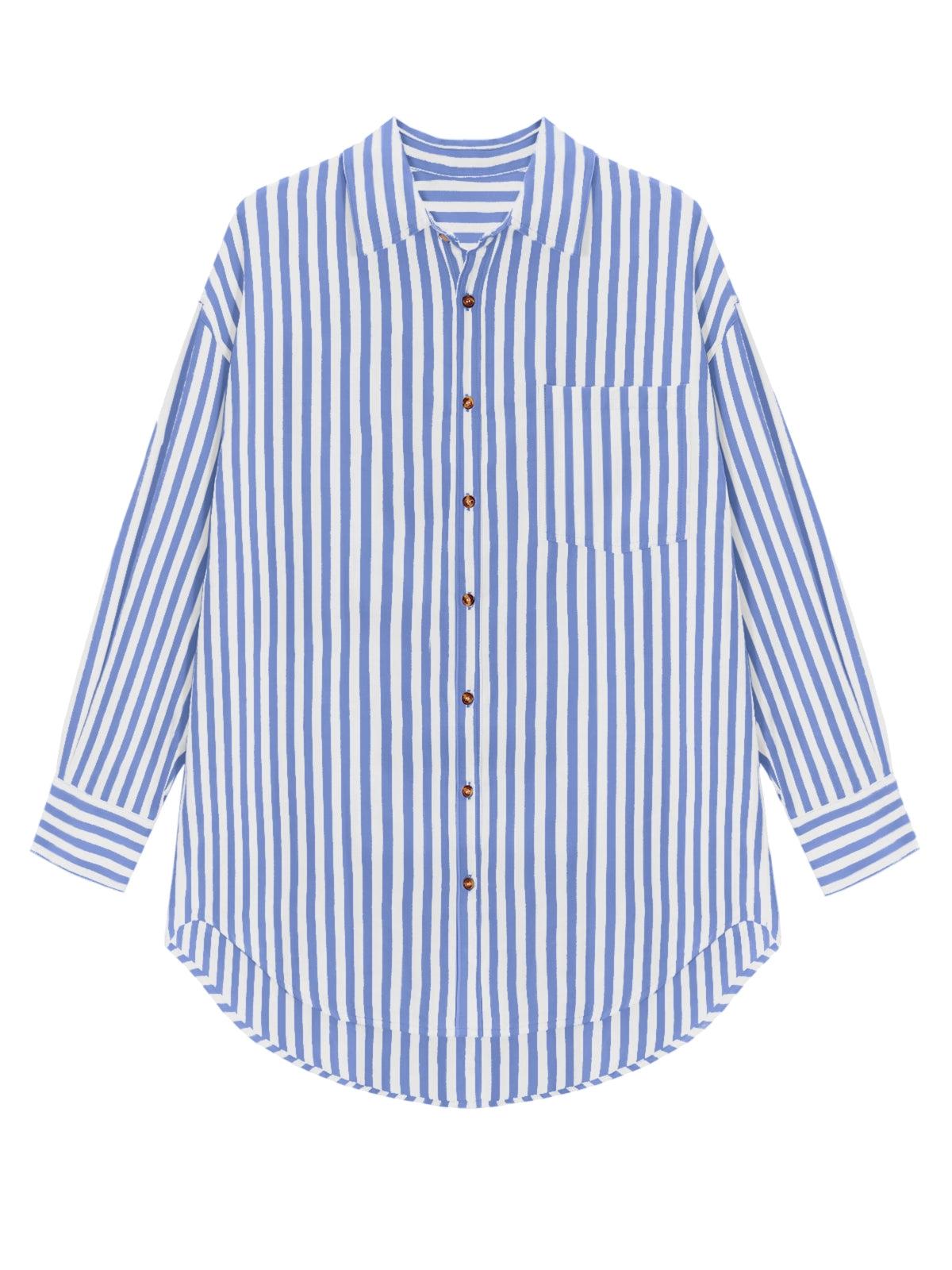 Cicy Bell Womens Blue Striped Shirts