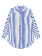 Cicy Bell Womens Blue Striped Shirts