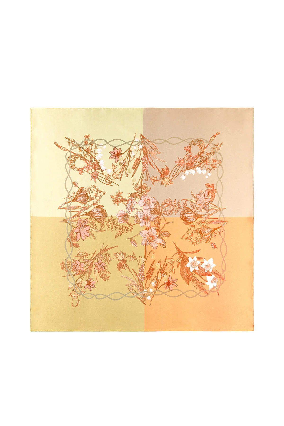 Cicy Bell Womens Floral Silk Head Scarf