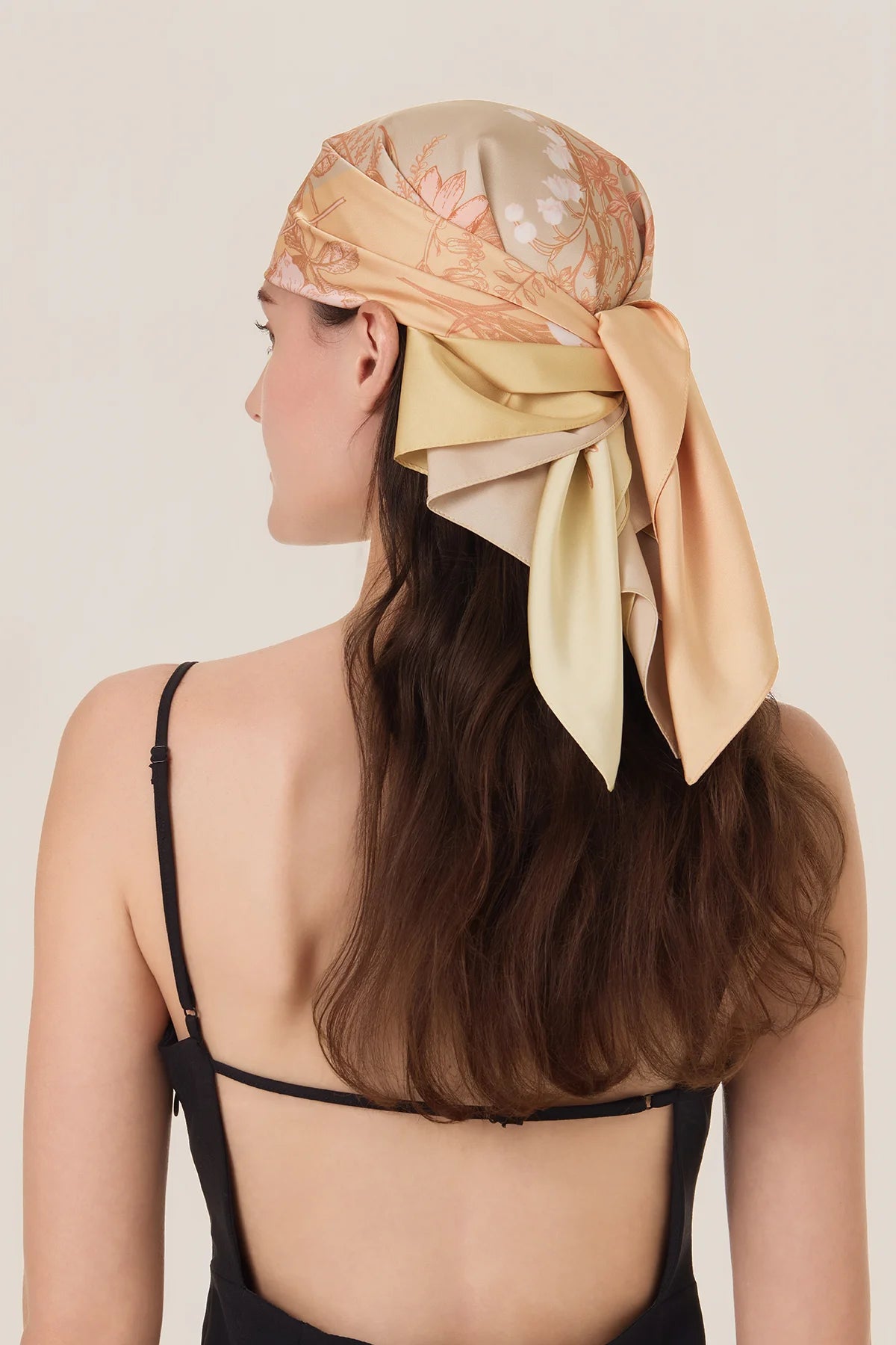 Cicy Bell Womens Floral Silk Head Scarf