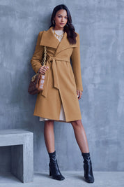 Cicy Bell Womens Brown Pea Coat