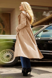 Cicy Bell Womens Camel Long Hooded Coat