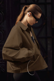 Cicy Bell Womens Dark Brown Cropped Trench Coat