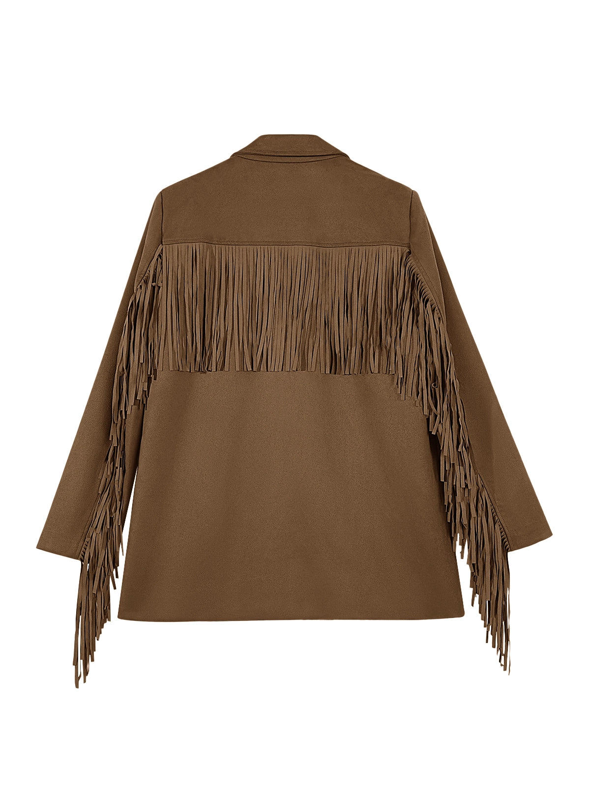 Cicy Bell Womens Dark Brown Fringe Jacket