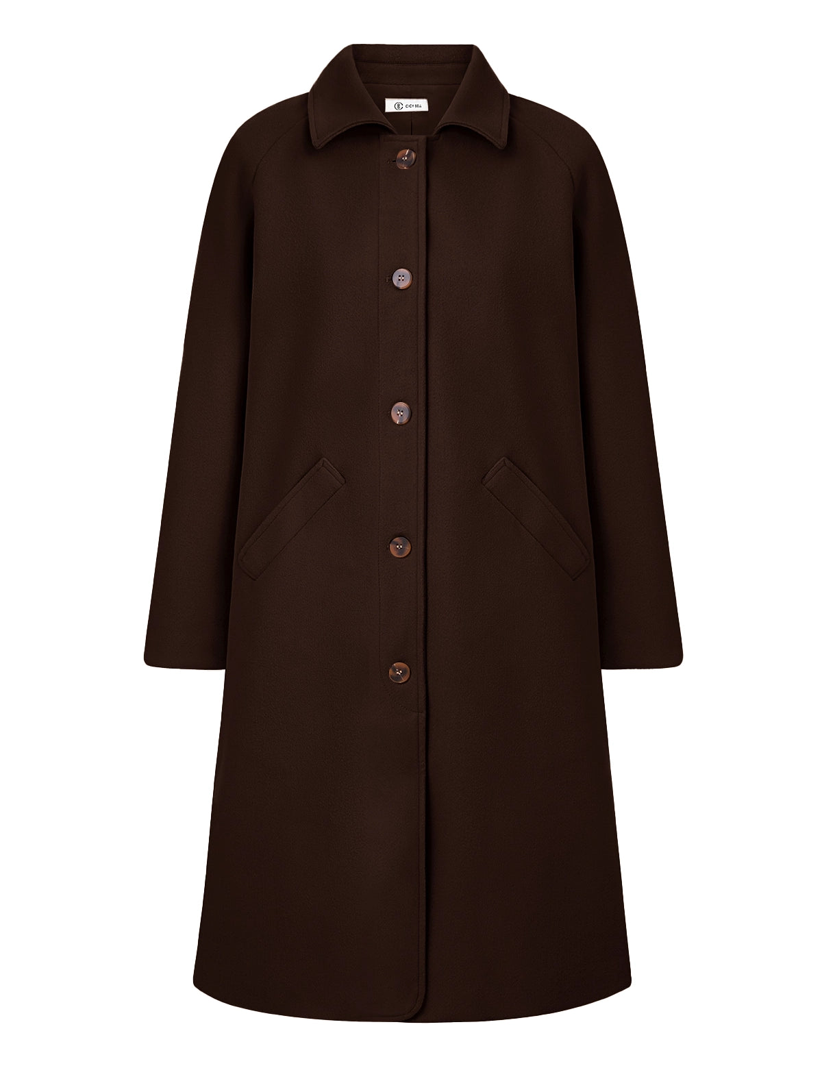 CicyBellWomensDarkBrownPeaCoatRT83011.webp