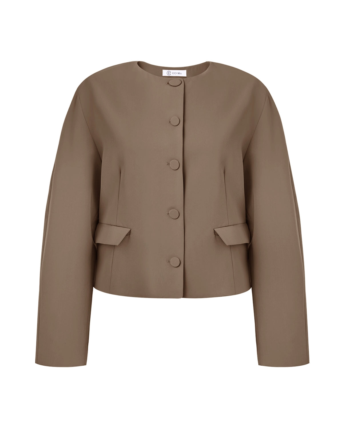 CicyBellWomensDarkKhakiCroppedBlazerJ7K1825.webp