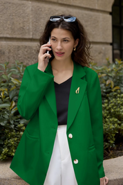 Cicy Bell Womens Green Casual Blazers