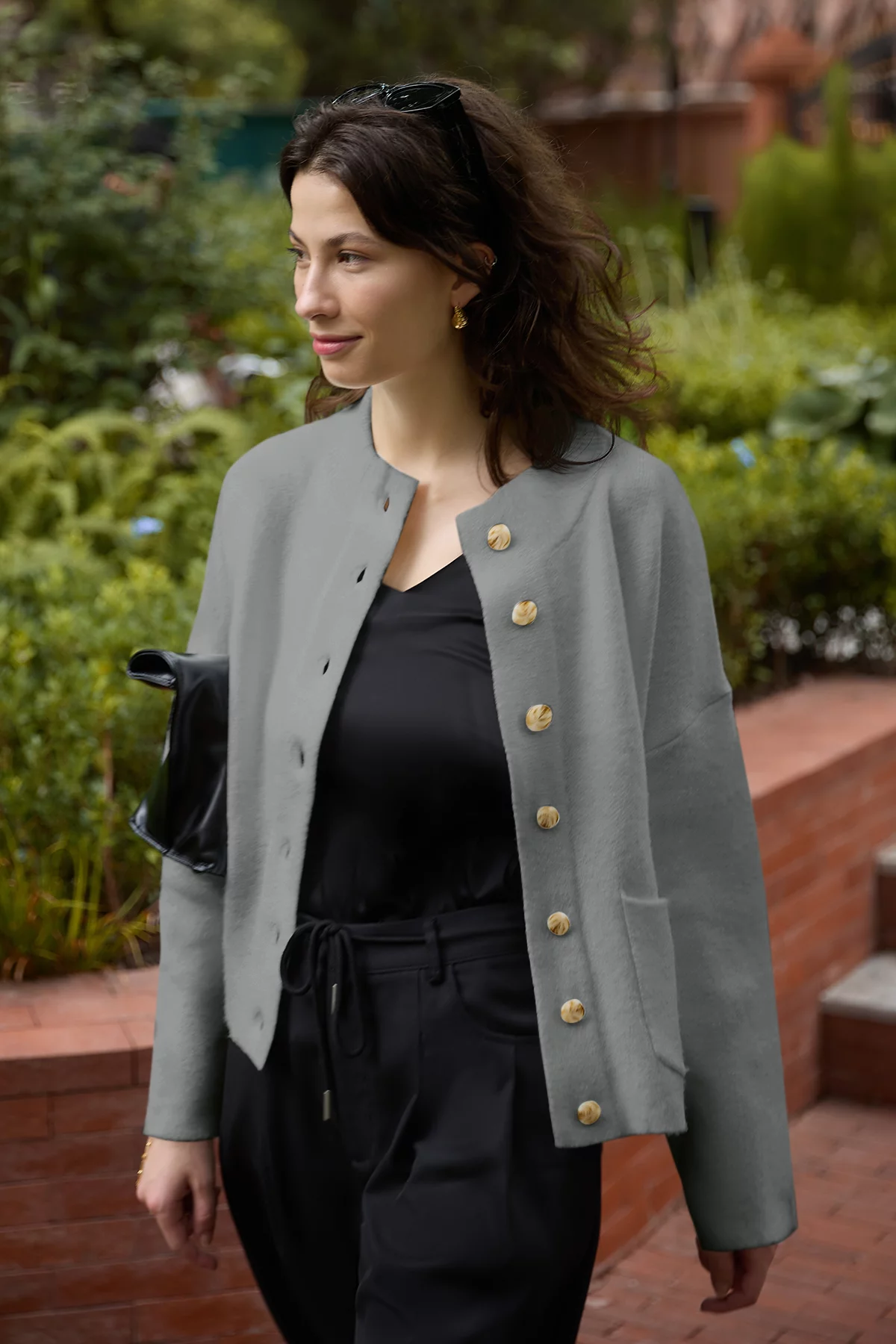 Cicy Bell Womens Grey Cardigans