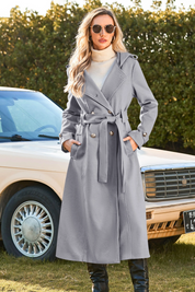 Cicy Bell Womens Grey Long Hooded Coat