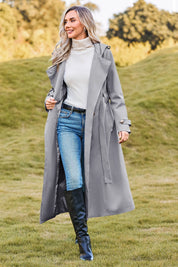 Cicy Bell Womens Grey Long Hooded Coat