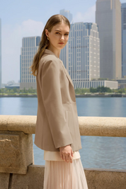 Cicy Bell Womens Khaki Casual Blazers