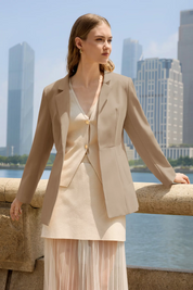 Cicy Bell Womens Khaki Casual Blazers