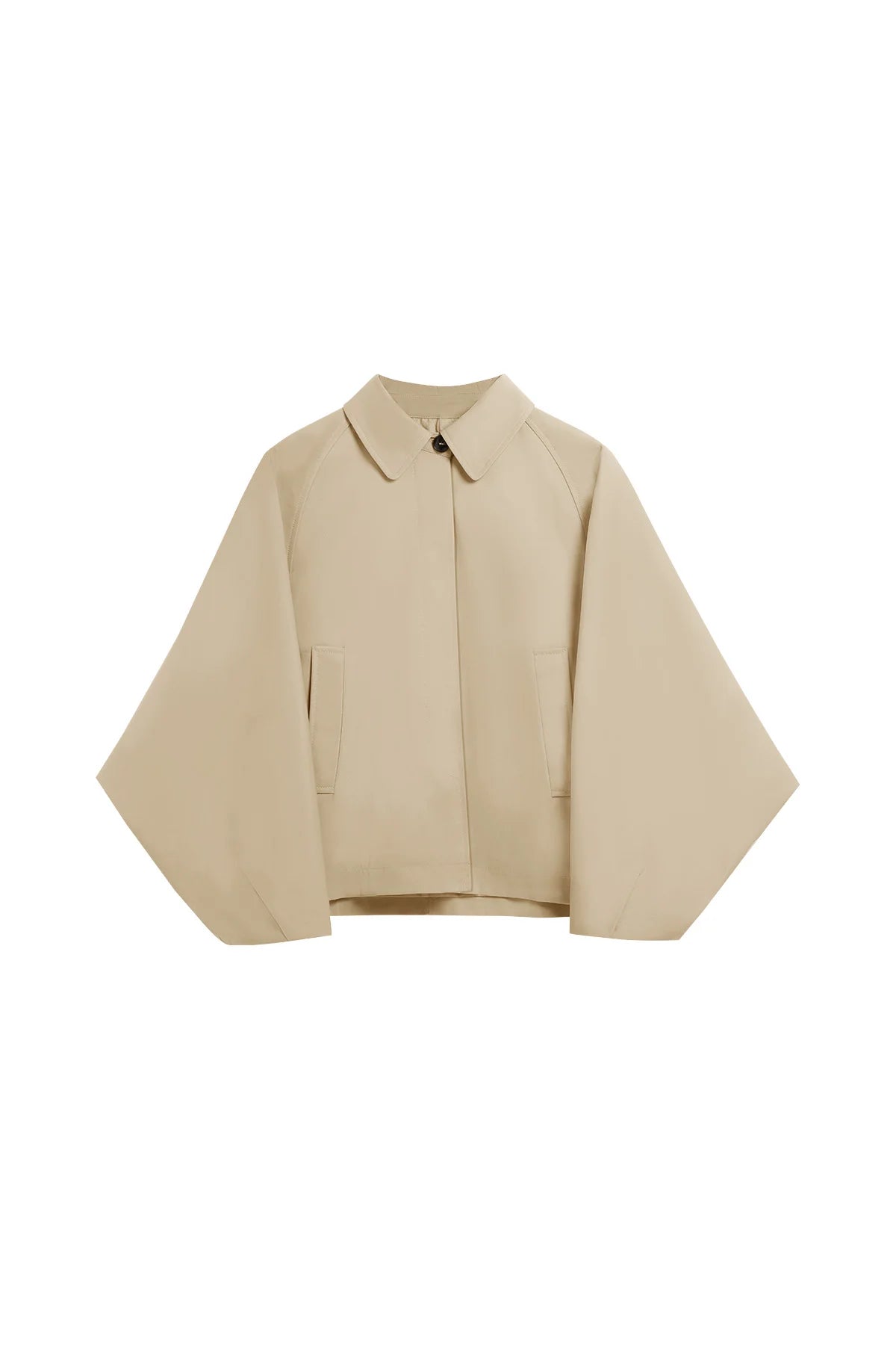 Cicy Bell Womens Khaki Cropped Trench Coat