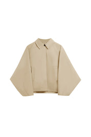 Cicy Bell Womens Khaki Cropped Trench Coat