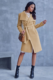 Cicy Bell Womens Khaki Pea Coat