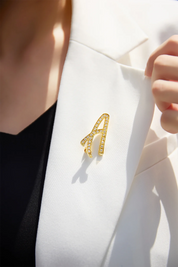 Cicy Bell Womens Letter A Gold Brooch Pins