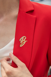 Cicy Bell Womens Letter B Gold Brooch Pins