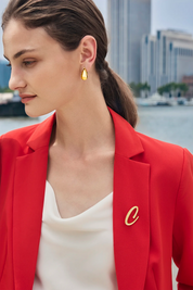 Cicy Bell Womens Letter C Gold Brooch Pins