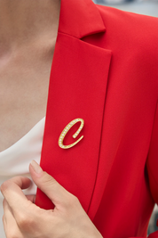 Cicy Bell Womens Letter C Gold Brooch Pins