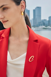 Cicy Bell Womens Letter C Gold Brooch Pins