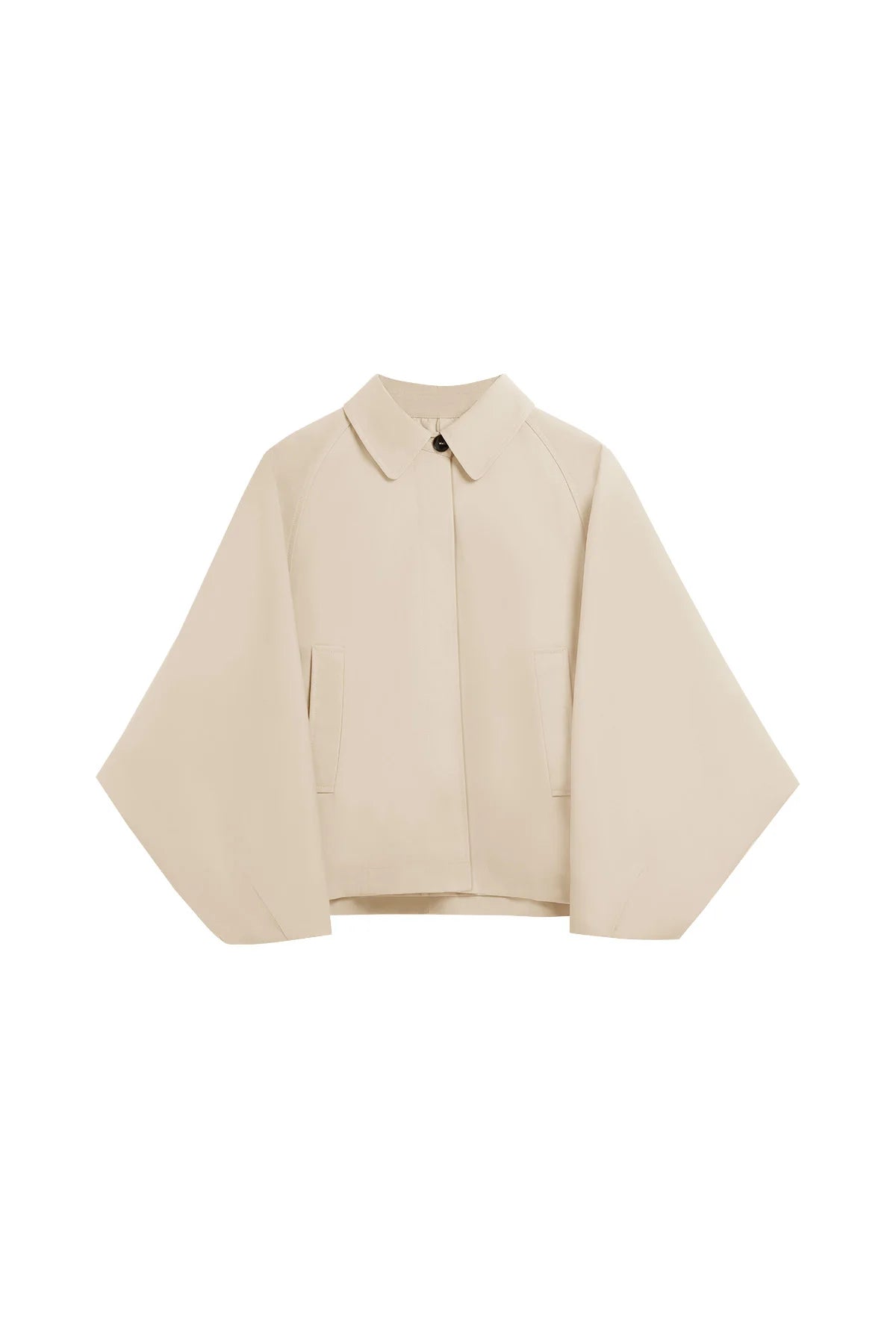 Cicy Bell Womens Light Khaki Cropped Trench Coat