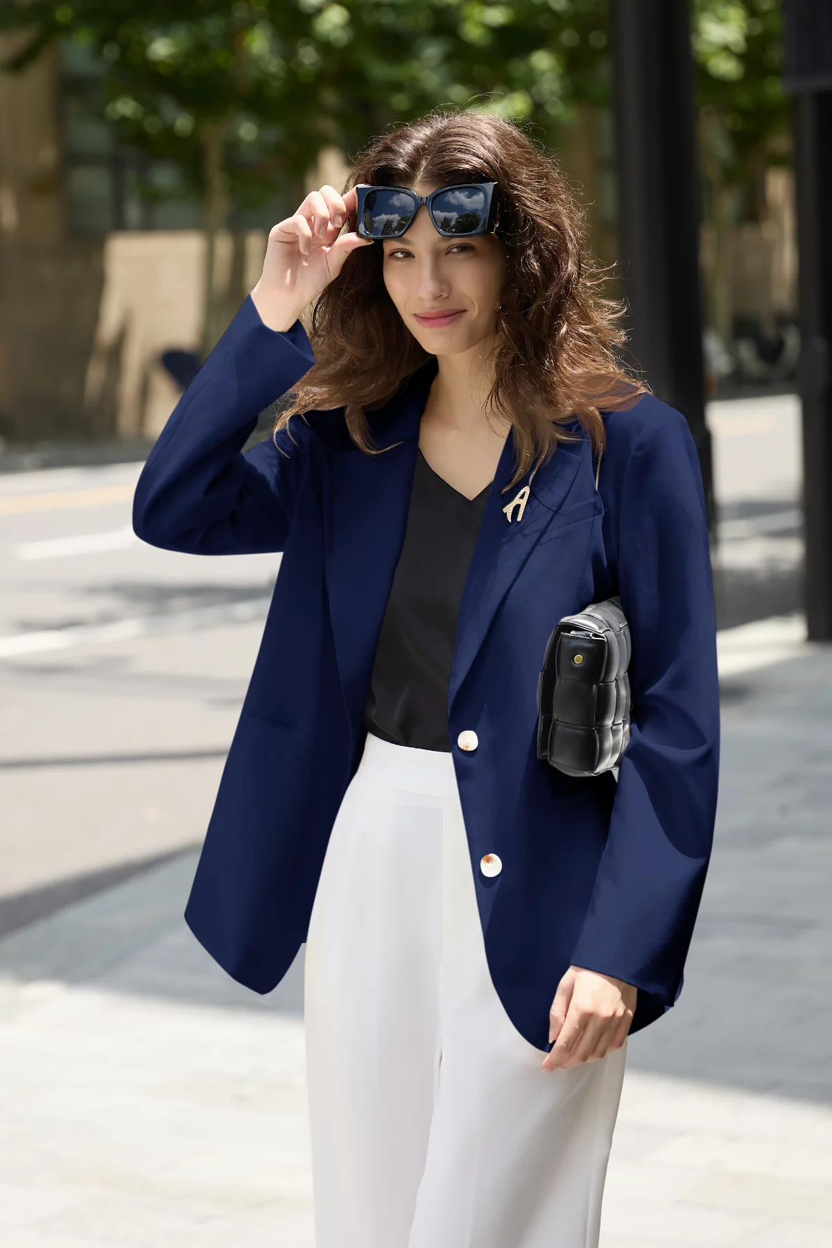 Cicy Bell Womens Navy Casual Blazers