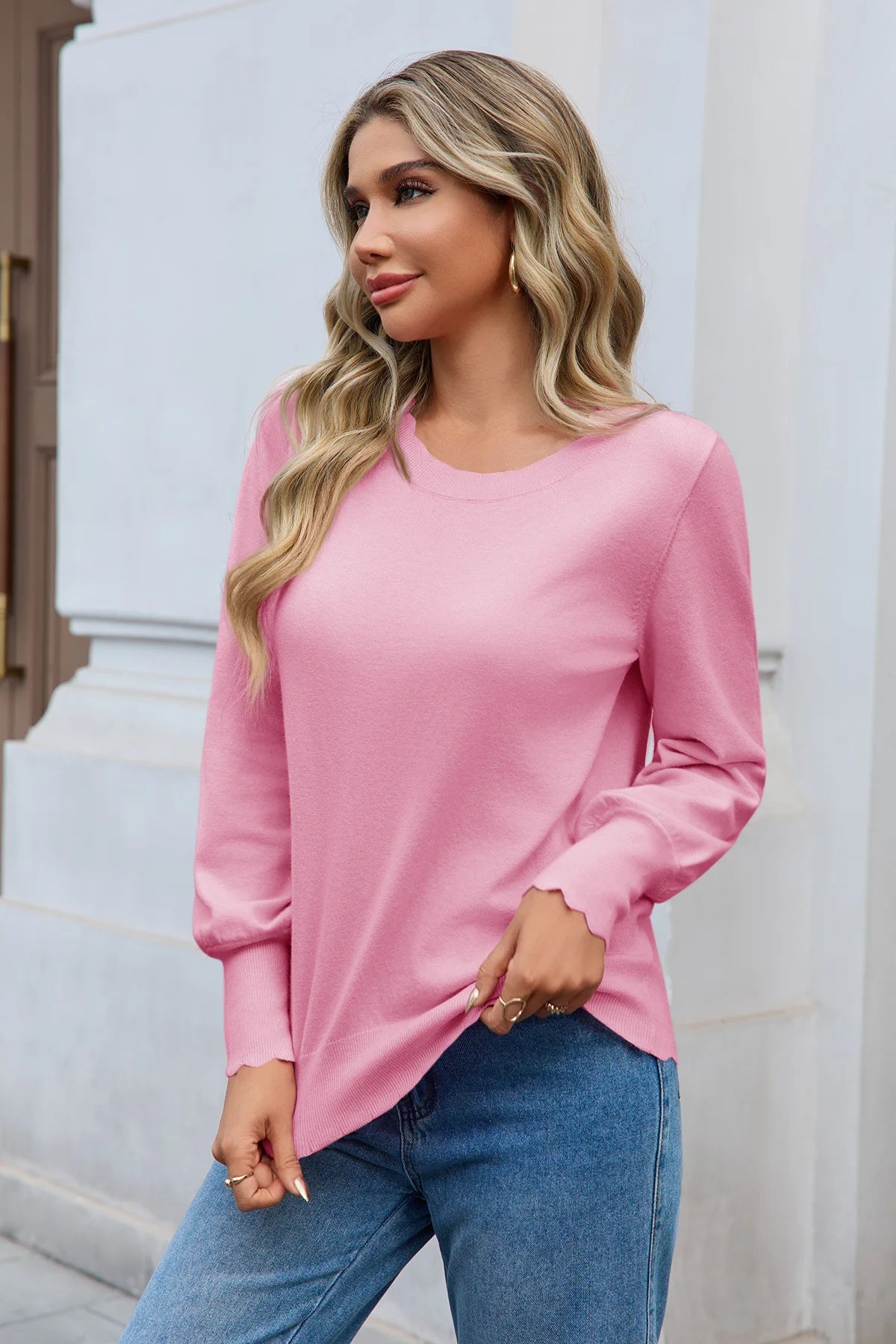 Cicy Bell Womens Pink Pullover Tops