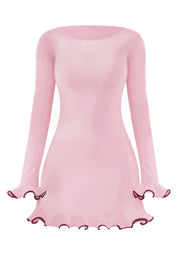 Cicy Bell Womens Pink Ruffle Mini Dress
