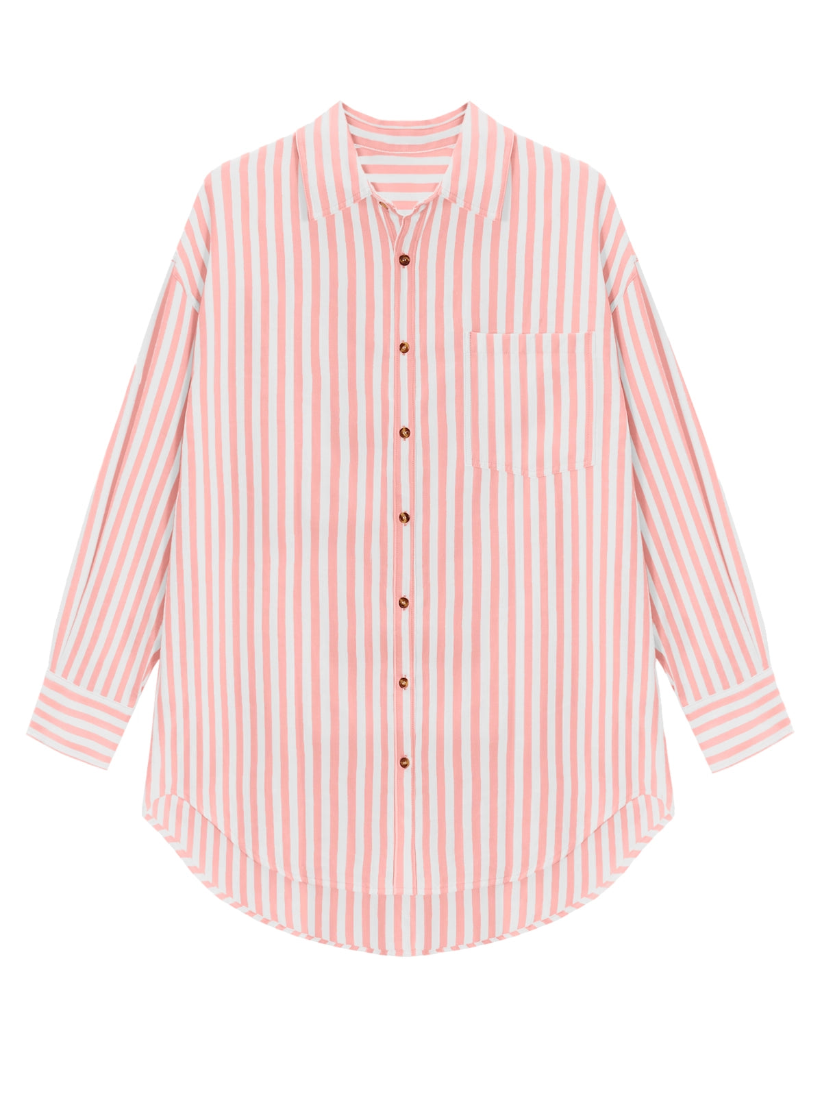 Cicy Bell Womens Pink Striped Shirts
