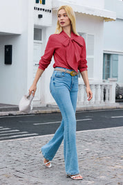 Cicy Bell Womens Red Plaid Shirts