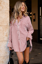 Cicy Bell Womens Red Striped Shirts