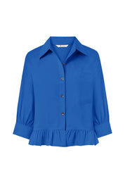Cicy Bell Womens Royal Blue Cropped Shirts