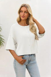 Cicy Bell Womens White Cardigan Tops