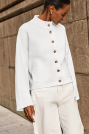 Cicy Bell Womens White Cardigans