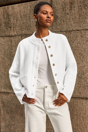Cicy Bell Womens White Cardigans