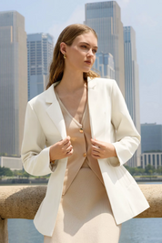 Cicy Bell Womens White Casual Blazers