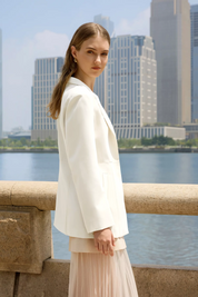 Cicy Bell Womens White Casual Blazers