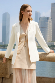 Cicy Bell Womens White Casual Blazers