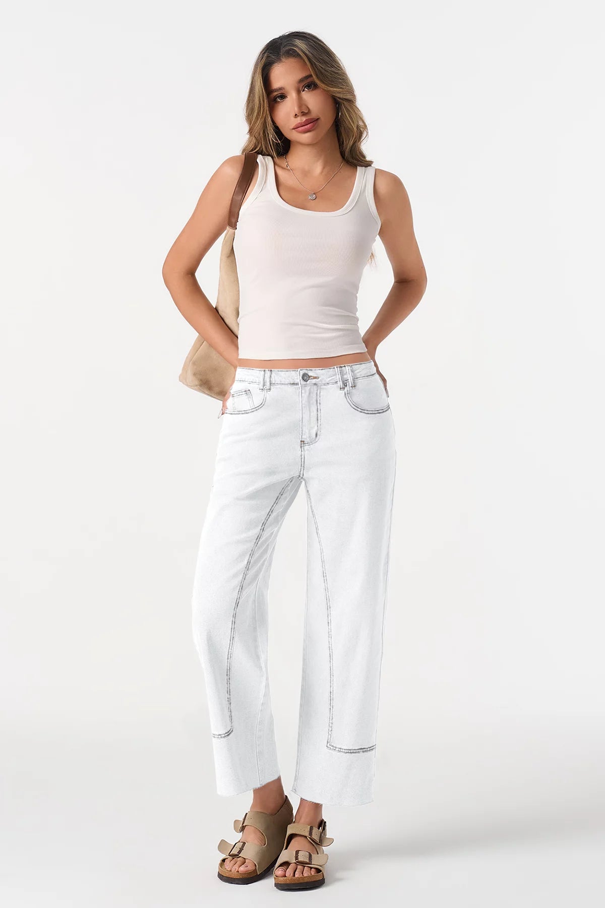 Cicy Bell Womens White Jeans
